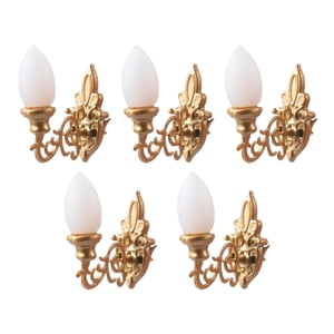 Magideal - 5 Piezas De Lámparas De Pared En Miniatura, Muebles De Simulación, Regalos, Juguetes, Apliques De Pared Para Casa De De Bricolaje, Arquitectur , Dorado