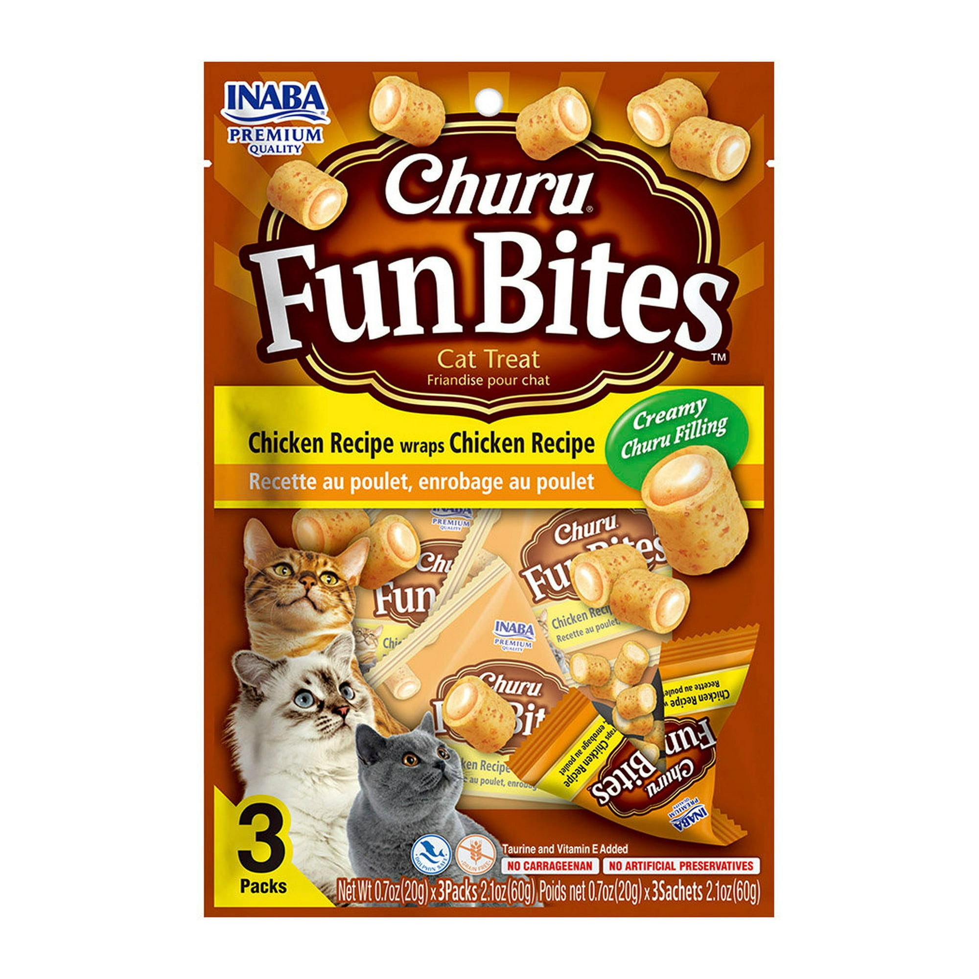 Churu - Snack Fun Bites Gato Sabor Pollo, 3p 60gr