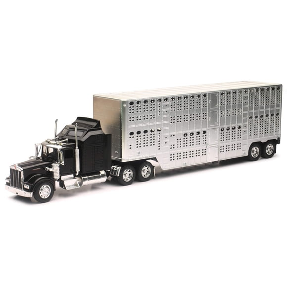 Modelo de metal fundido NewRay Kenworth W900 Pot Belly Remolque 1:32
