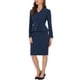 thumbnail image 4 of INSPIRE CHIC Traje de Mujer Conjunto de Regreso a Clases para Maestras Trajes de Negocios Blazer Peplum sin Cuello Traje Formal de Falda Lápiz Conjunto de 2 Piezas XS Azul Oscuro, 4 of 6