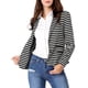 thumbnail image 5 of INSPIRE CHIC Blazer de Mujer con Solapa Muesca, Mangas Largas, Botones, Rayas, Talla 3XL, Negro, 5 of 8