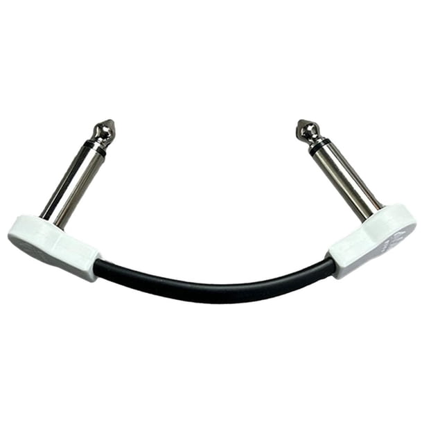 Cable De Coión Para Guitarra Eléctrica cable De Instrumento De Bajo 4 Ts Conector Ts De Ángulo Recto Cables De Coión De Guitarra Cable De 10cm Blanco