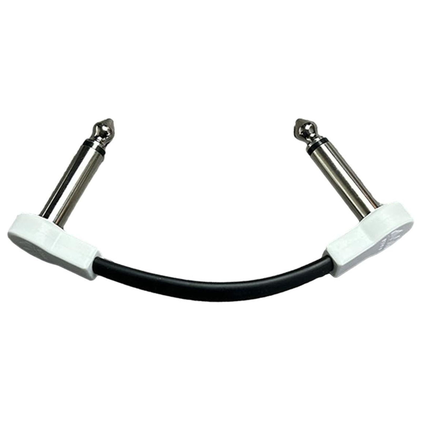 Magideal - Cable De Coión Para Guitarra Eléctrica Cable De Instrumento De Bajo 4 Ts Conector Ts De Ángulo Recto Cables De Coión De Guitarra Cable De 10cm Blanco