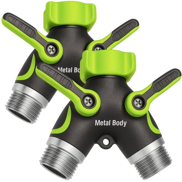 Divisor de Manguera de Jardín Craft911 de 2 Vías de Metal a Prueba de Fugas