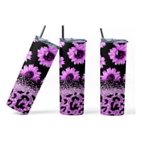 Sm - Termo Botella Agua Terminca Acero Inoxidable Flor Morada Blanco