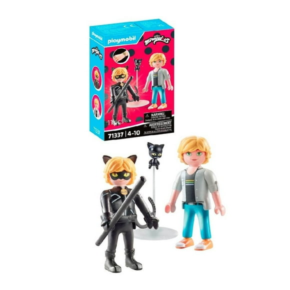 Set de Juego Playmobil Miraculous Adrien y Cat Noir 11 Piezas