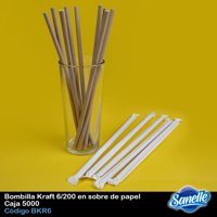 Sanelle - Bombilla Kraft Sobre Papel 6 200 Caja 5000 Unidades