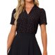 thumbnail image 1 of INSPIRE CHIC Blusas con Cuello en V para Mujeres Elegantes y Casuales con Estampado de Cerezas y Solapa en el Cuello, Manga Corta de Verano, Talla M, Color Negro, 1 of 6