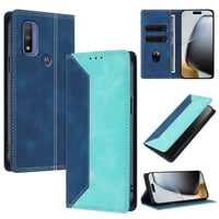Funda Foxdock Para Motorola Moto G Pure De Cuero Premium Bicolor Con Ranuras Rfid, Carcasa Tipo Billetera Antigolpes Y Soporte Plegable