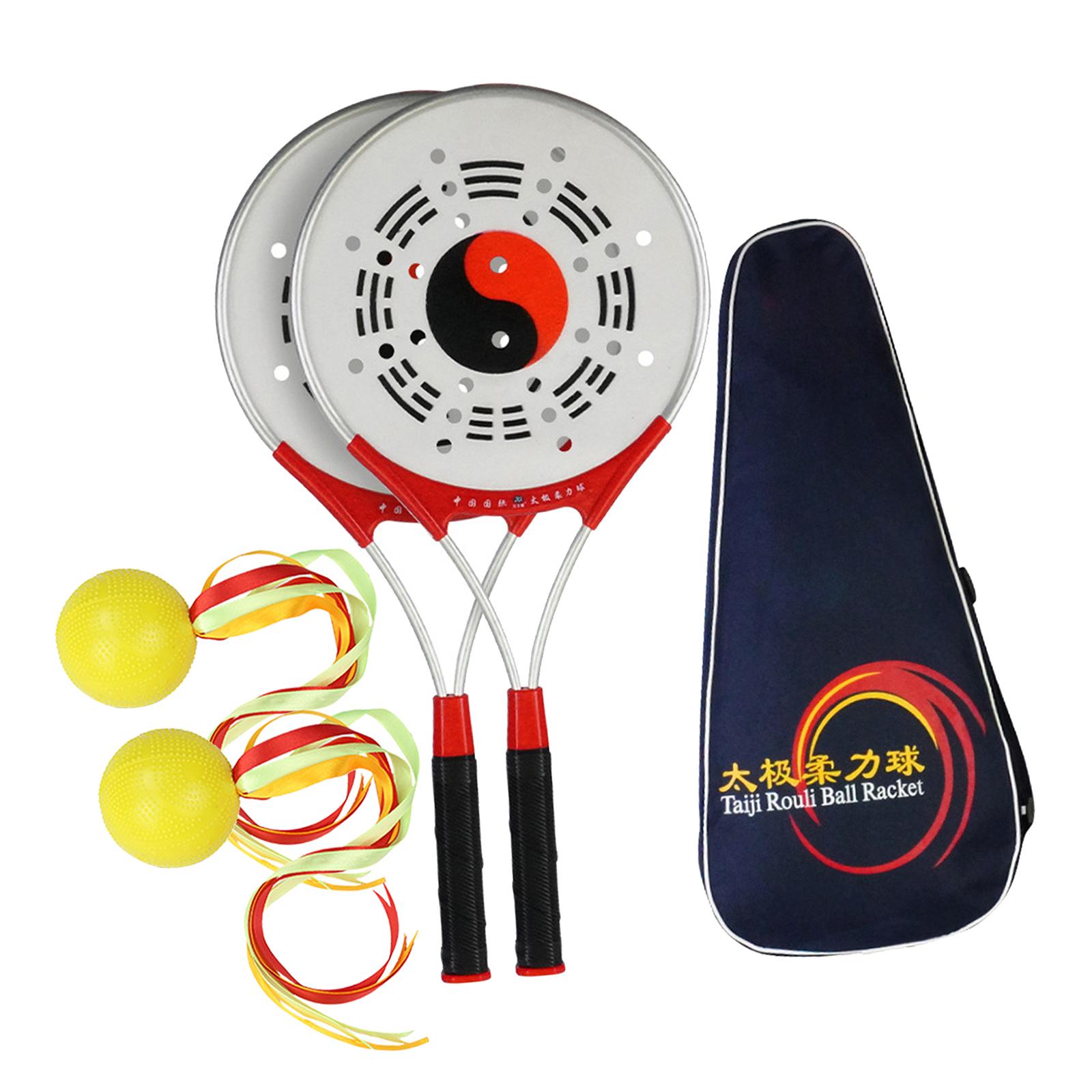 Magideal - Tai Racket Ball Set Softball Fitness Taiji Rouli Ball Raqueta Bolsa De Almacenamiento Para Ancianos Ejercicio Chino Wushu Artes Marciales Deportes Al Establecer H