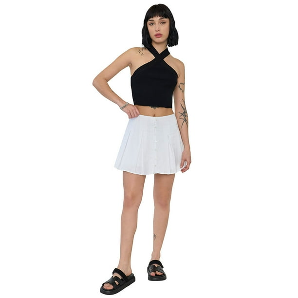 Falda Mujer Short Tableado Ecru Corona