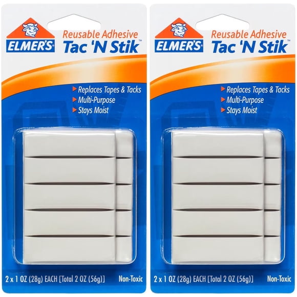 Adhesivo reutilizable Elmer's Tac 'N Stik, 60 ml, paquete de 2