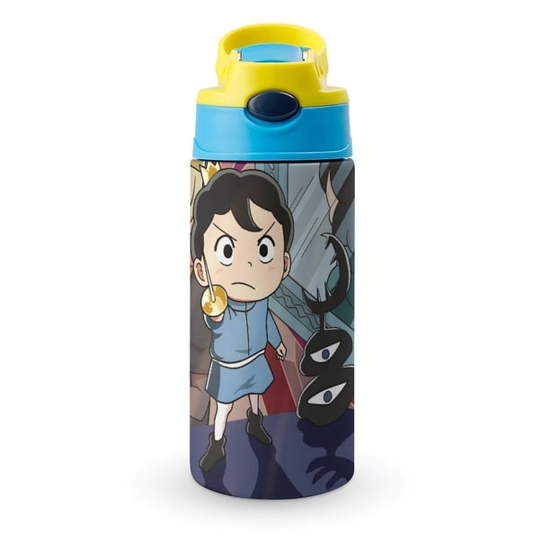 Ranking of Kings Botella de Agua con Tapa Pop Top de Un Toque, Acero Inoxidable, a Prueba de Fugas, para Deportes, Botella Infantil azul 12 oz