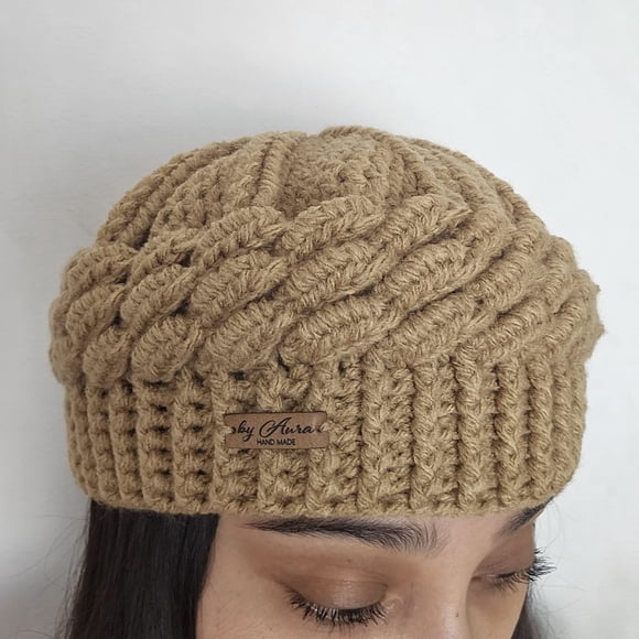 Boina Patagonica a Crochet Beige