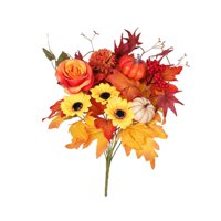 Magideal - Ramo De Flores Artificiales De Otoño, Hojas De Arce Artificiales, Arreglo Floral Otoñal Para Centro De Mesa, Jarrón O Exterior, Ideal Para Acción De G Estilo C