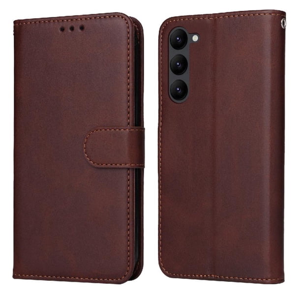 Funda Billetera para Samsung Galaxy S23 Plus con Porta Tarjetas y Soporte Ajustable Marrón