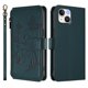thumbnail image 2 of Funda Cartera Mariposa para [iPhone 14] con Soporte y Cremallera Verde oscuro, 2 of 6