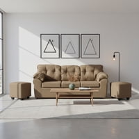 Deco Outlet Gm - Living Polonia 3C+2 Pouf Tela Beige