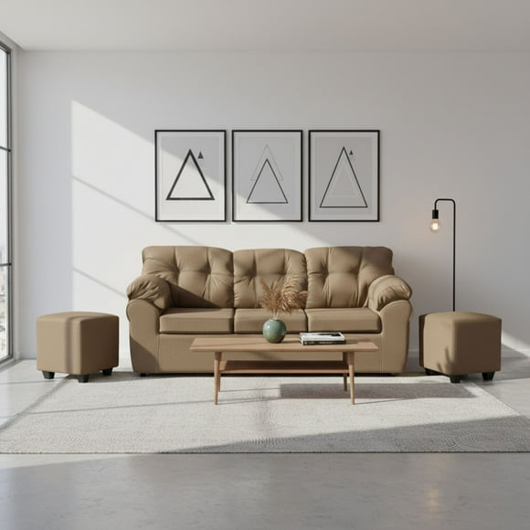 Living Polonia 3C+2 Pouf Tela Beige