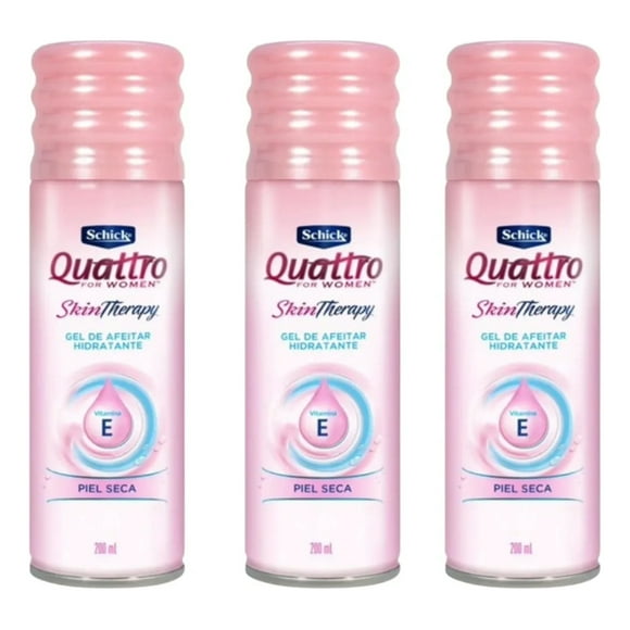 Gel De Afeitar Hidratante Piel Seca 200ml Quattro Women X3