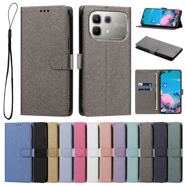 Cartera Protectora para Infinix Note 60 con Soporte, Gris