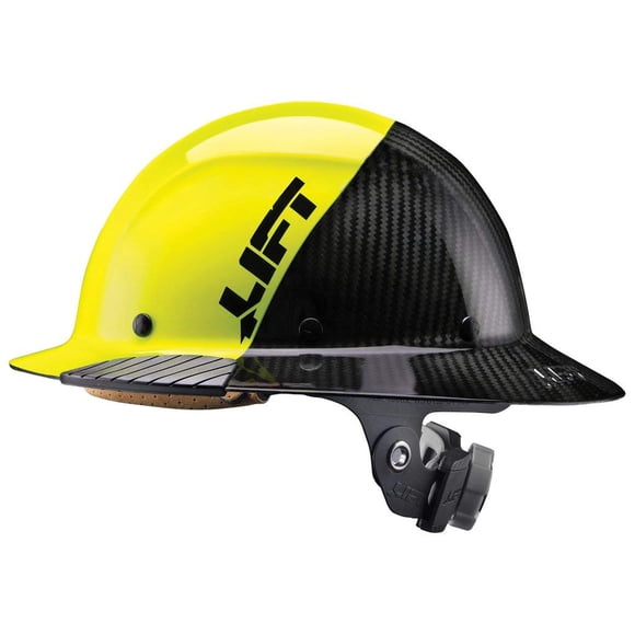 Hardhat LIFT Safety DAX Fifty 50 de fibra de carbono de ala completa, color amarillo