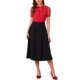 thumbnail image 2 of INSPIRE CHIC Blusa de Mujer para Regreso a Clases con Lazo en el Cuello, Cuello en V, Cuello Alto, Manga Corta de Malla, Talla M, Rojo, 2 of 6
