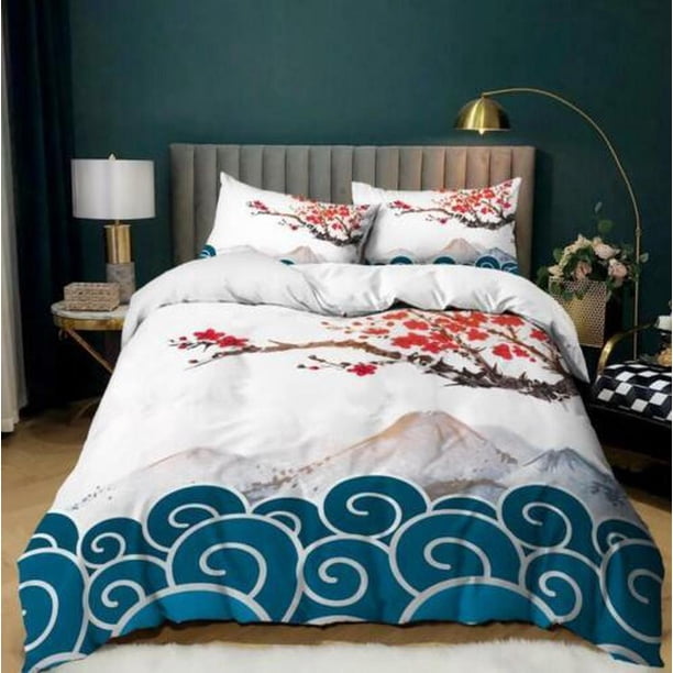 Japanese Sea Spray Sun Quilt Duvet Cover Set Soft Doona Cover Comforter Cover3-Piece Bedding Set