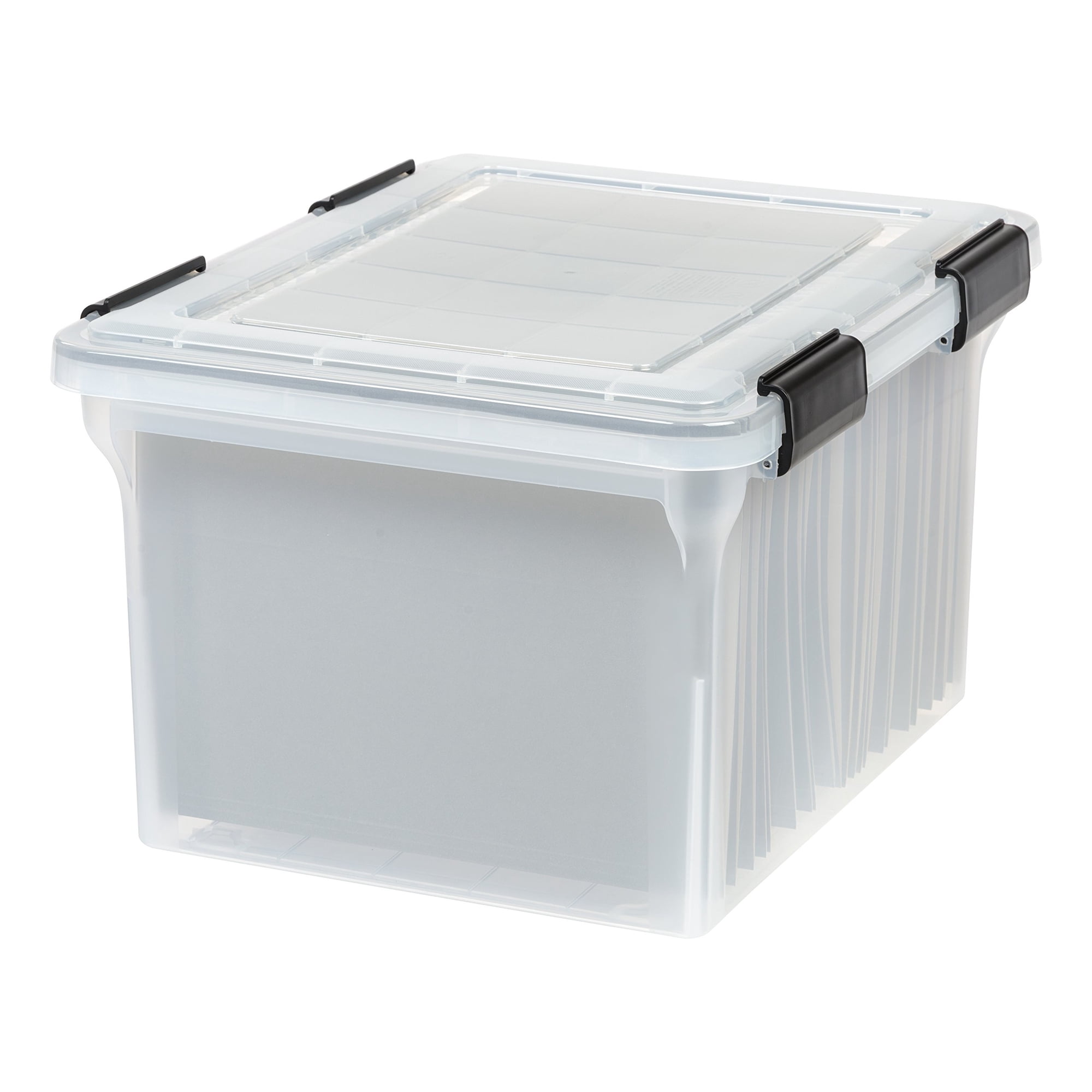 Iris Ohyama - Caja De Plástico Para Archivar Documentos Iris Usa Weatherpro, Transparente, 1 Paquete