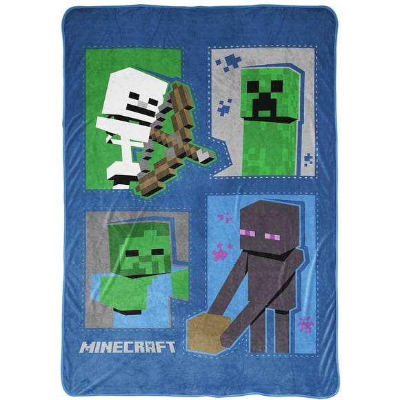 Manta Jay Franco con iconos de Minecraft 157 x 229 cm, oficial