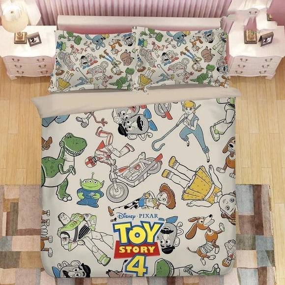 Pixar Toy Story Bed Sheet Duvet Cover Bedding Set Pillowcase3-Piece Bedding Set (1 Duvet Cover + 2 Pillow Shams)