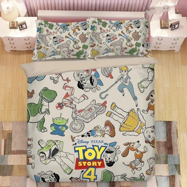 Pixar Toy Story Bed Sheet Duvet Cover Bedding Set Pillowcase3-Piece Bedding Set (1 Duvet Cover + 2 Pillow Shams)