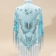 thumbnail image 1 of 29.5"×55.1" Triangle Scarf Butterfly Flower Embroidery Lace Tassel Shawl Elegant Breathable Windproof Wrap Outdoor Accessories, 1 of 5
