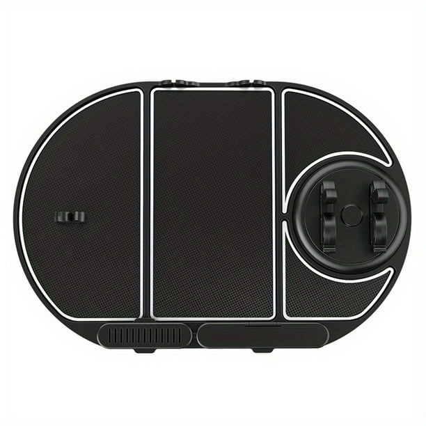 4-in-1 Non-Slip Car Phone Holder and Dashboard Organizer with Anti-Slip Sticky Mat - Multifunctional and Convenient