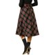 thumbnail image 3 of INSPIRE CHIC Faldas a Cuadros para Mujer Regreso a Clases con Cinturón de Cintura Alta Línea A Falda de Largo Medio Azul Oscuro 3XL, 3 of 8
