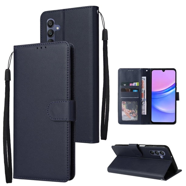 Funda Cartera para Samsung Galaxy A16 5G con Tarjetero, Soporte y Cordón - Protección Azul