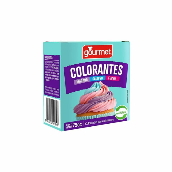 Colorante para alimentos Morado, Calipso y Fucsia Caja, 20 g