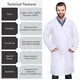 thumbnail image 3 of Unisex Lab Coat DR de DR Instruments, talla XS, unisex, color blanco, 3 of 5