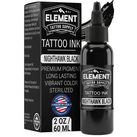 Tinta de tatuaje Element Tattoo Supply 60 ml Negro