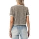 thumbnail image 3 of INSPIRE CHIC Chaqueta de punto de tweed para mujer de regreso a clases, manga corta, cuello redondo, cárdigan corto, caqui negro M, 3 of 6