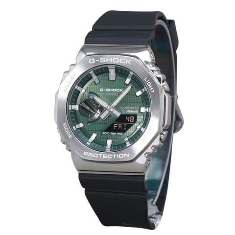 Casio - Reloj Análogo Digital Para Hombre G-Shock G-Steel Smartphone Link Correa De Resina Verde Dial Tough Solar Gbm-2100A-1A3 200M