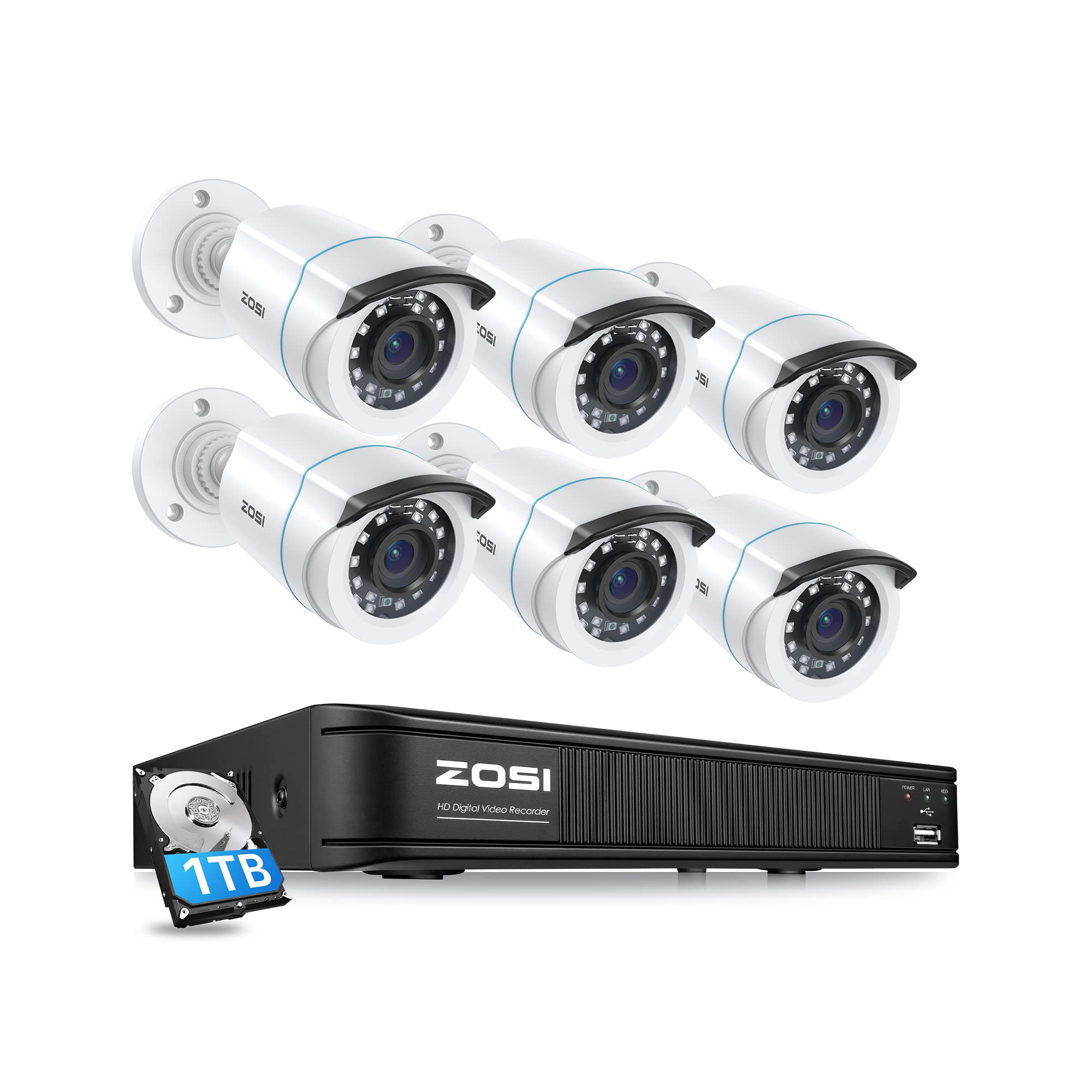 Sistema De Cámara De Seguridad Zosi 3k Lite Con Disco Duro De 1 Tb Con Detección De Ia