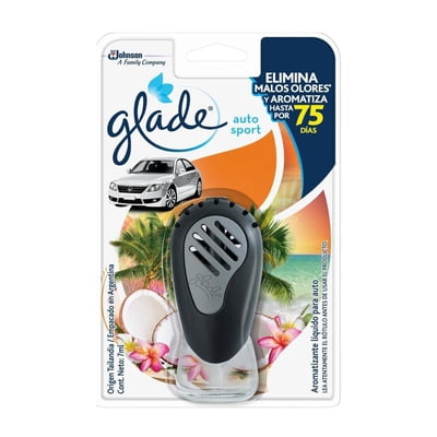 Aromatizante Glade Auto Brisa Tropical Aparato+ Repuesto 7Ml