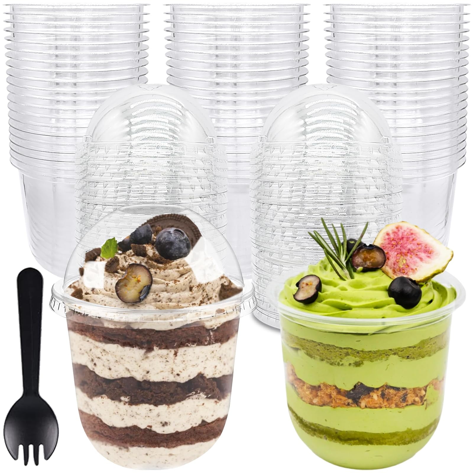 Vasos Desechables Para Postres Jnnzzggu, 360 Ml, Plástico Transparente, Paquete De 100