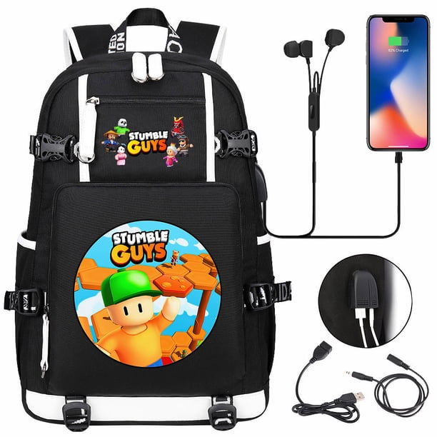Stumble Guys Backpack USB Charging Computer SchoolBag Business Bag Waterproof Rucksack College Daypack Mochilas