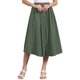 thumbnail image 1 of INSPIRE CHIC Falda Midi de Algodón para Mujer Verano Casual con Botones Decorativos, Cintura Elástica, Faldas Línea A con Bolsillo L Verde Militar, 1 of 6