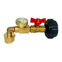 Magideal - Adaptador De Recarga De Gas Adaptador De Conexión De Tanque De Gas Conexión O Desconexión Rápida Con Válvula Y Medidor Para Parrilla De Estufa De Gas