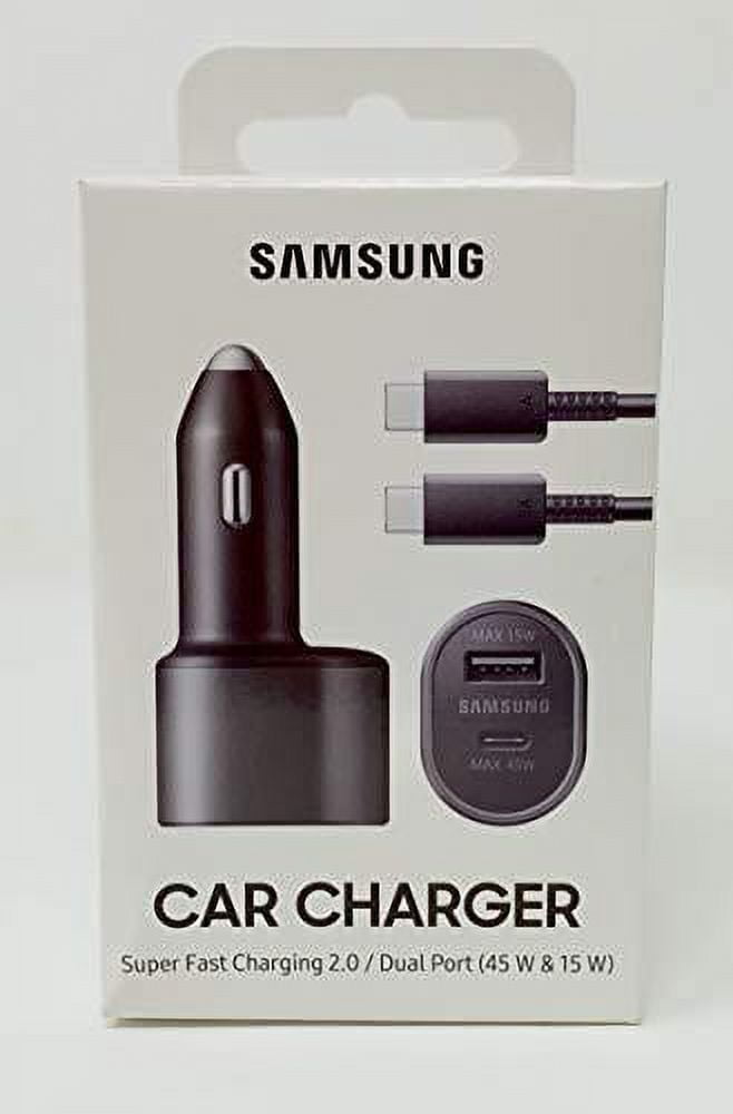 Samsung Super Fast Dual Car Charger (45W + 15W) Dos Puertos Ep-L5300Xbegww Negro