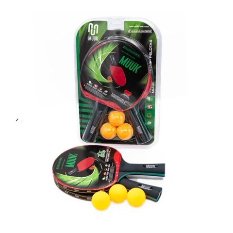 Muuk - Set 2 Paletas + 3 Pelotas De Pingpog