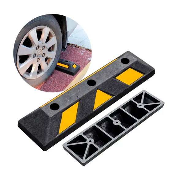 Tope De Estacionamiento 60x15x10 Cm Negro Amarillo Parking